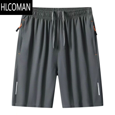 HLCOMAN夏季男士短裤简约新款休闲裤宽松运动五分裤冰丝凉感透气直筒裤子