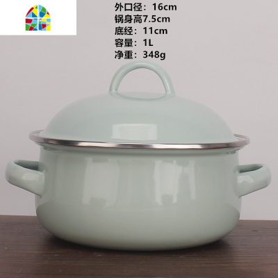 尺寸补全了[16-24]珐琅马卡龙绿搪瓷泡面碗宿舍小汤锅煮食锅 FENGHOU 24cm薄荷绿[搪瓷耳]