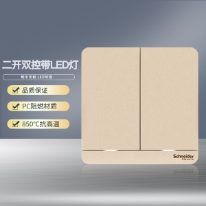 [官方旗舰店]施耐德电气开关插座绎尚薄暮金色86型大面板家用墙壁式 五孔一开弱电空调插座 带USB电源插座