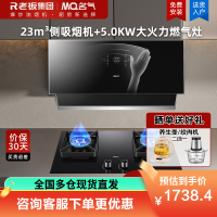 名气(MQ)抽油烟机家用侧吸式油烟机大吸力挥手智控23立方米2570A+5.0KW可调尺寸天然气6510B