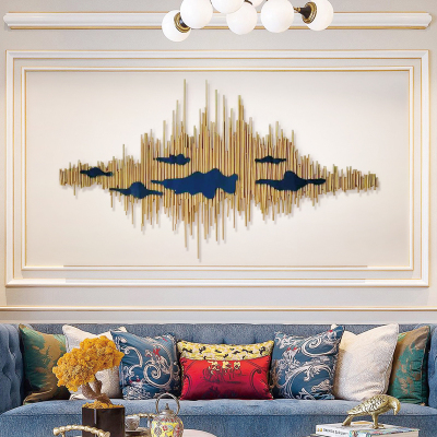 现代轻奢金属铁艺墙面装饰壁挂客厅沙发背景墙饰玄关创意壁饰挂件三维工匠支持定制