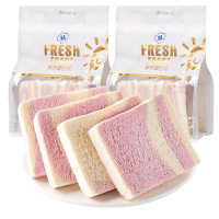 原味330g+香芋味330g 无边吐司手工厚切吐司三明治切片吐司早餐蛋糕手撕面包解馋代餐零食