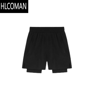 HLCOMAN假美式篮球短裤男夏训练骑行裤跑步速干双层健身运动裤带内衬