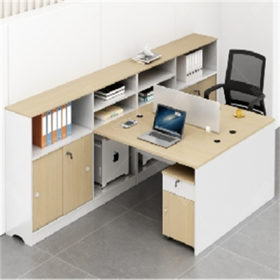 白寅 BY-T-BGZ001 T字型两人位办公桌 原木色