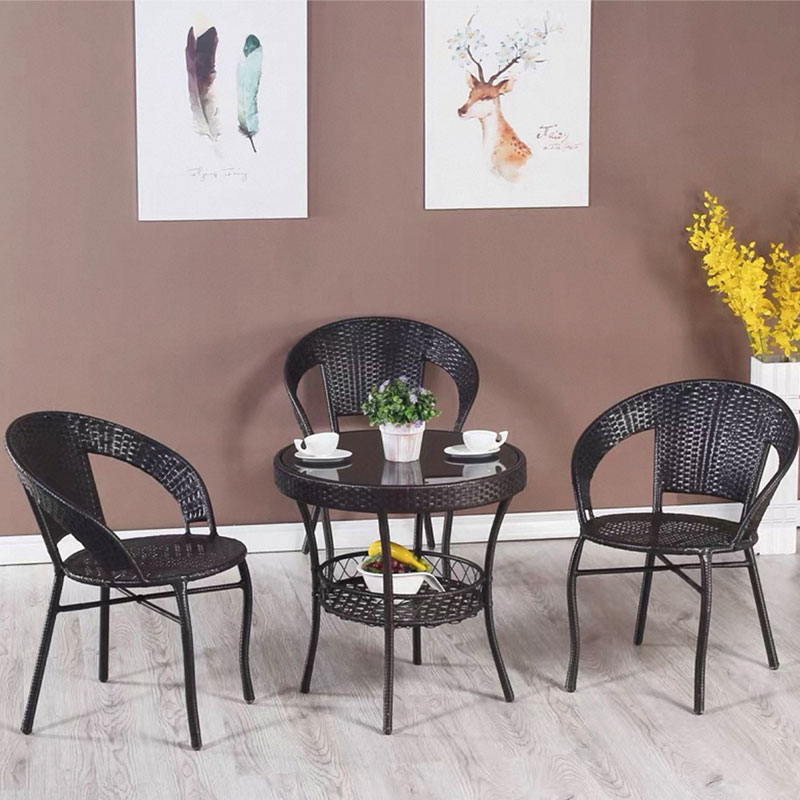 金菲罗格户外一桌三椅藤椅户外桌椅庭院露台桌椅颜色备注