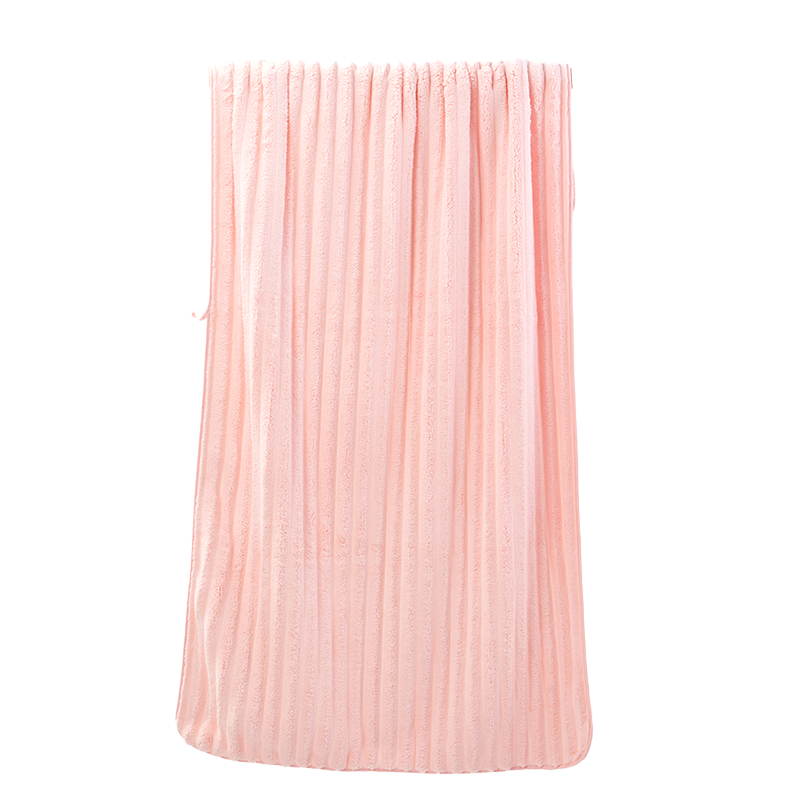 洁玉 简兮珊瑚绒加厚浴巾70*140cm 395g 1条装 J5015B 粉色