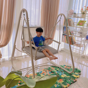 紫叶阳台秋千网红单人摇椅家用室内小户型双人摇篮椅庭院别墅花园户外秋千椅