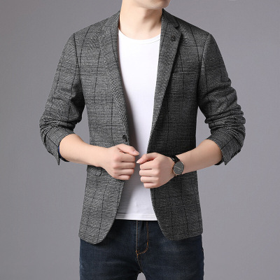 梵克公牛2021春季新款爸爸装上衣无领外套男男方男装105HB81752