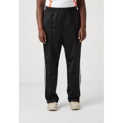 Adidas纯聚酯纤维女运动裤宽松直筒长款弹力腰侧口袋运动裤