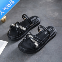 SUNTEK仙女风两穿凉鞋女夏季平底2023年新款百搭学生厚底外穿凉拖鞋罗马