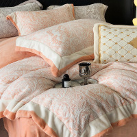 高档轻奢A类立体花牛奶绒四件套冬季保暖不静电加厚床品