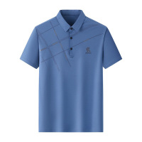 polo衫男冰丝短袖商务休闲翻领T恤衫中年男士薄款爸爸装夏季男装