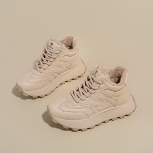 加绒高帮雪地靴女冬季新款学生ins韩版保暖休闲鞋棉鞋女