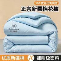 苏宁宜品源木熊新疆棉花被春秋被超柔被袋装纯蓝