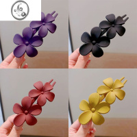 JiMi网红花朵抓夹简约女童后脑勺发夹气质百搭不伤发发卡小女孩发饰