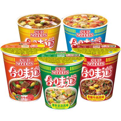 合味道(Cup noodles) 方便面组合装 杯面泡面快餐面 混合味道5杯[随机发]