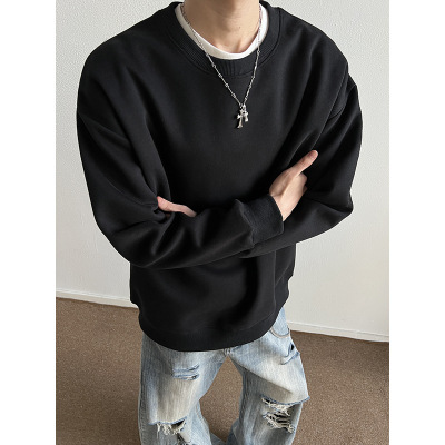 春秋季新款潮流ins圆领长袖卫衣男韩版青少年宽松百搭男上衣外穿