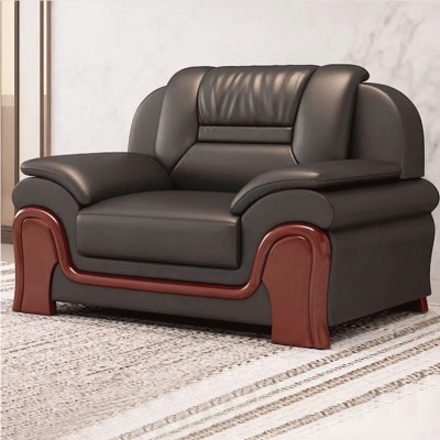 企来实木牛皮单人位沙发 1230*850*920mm 个