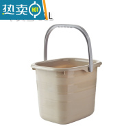 敬平家用长方形水桶泡脚桶塑料拖把桶小方桶学生宿舍桶加厚手提储水桶 卡其色11L·
