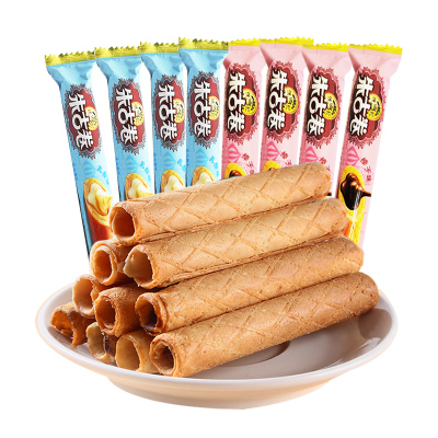 徐福记朱古卷乳酸味榛子味注心蛋卷饼干休闲零食散装称重