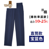 YANXU初高中学生款运动裤男直筒宽松休闲女深蓝藏青色校服裤子夏薄