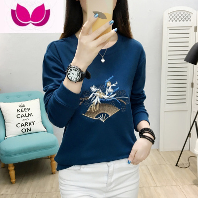 七斓2023年新款春装上衣女宽松大码衣服打底衫长袖T恤女装潮Z