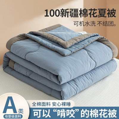 全棉夏凉被纯棉夏被芯夏天可机洗空调被单双人儿童宿舍夏季薄被子