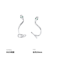 925纯银蛇形耳钉女耳环耳饰韩国网红气质小众设计ins风新款送女朋友老婆情人节七夕生日礼物
