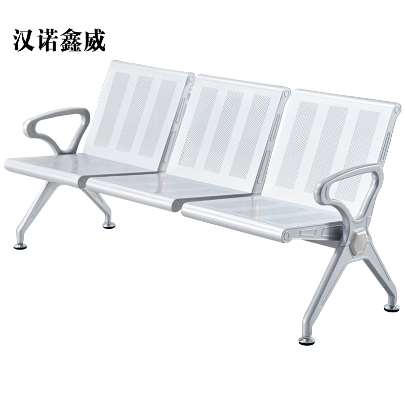 汉诺鑫威三人位加固排椅医院候诊椅输液椅休息联排公共座椅机场椅等候椅不锈钢升级版三人位(无皮垫)