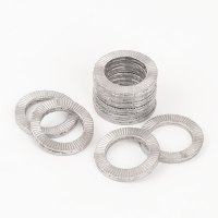 304不锈钢防滑垫圈双面齿防松锁紧垫圈黑色斜印花压花垫片