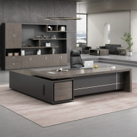 现代总裁室家具轻奢单人经理主管桌子大班台老板办公桌椅组合简约