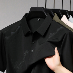 恒源祥2025夏季新款男士冰丝透气短袖套装中年运动休闲薄款爸爸装