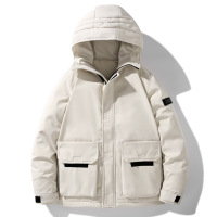 男士羽绒服秋冬季韩版潮流连帽休闲工装白鸭绒羽绒外套情侣面包服