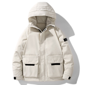 男士羽绒服秋冬季韩版潮流连帽休闲工装白鸭绒羽绒外套情侣面包服