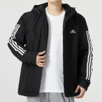 阿迪达斯 (adidas)男装棉服新款运动服三条纹夹克保暖防风休闲连帽外套IP2537 ZP