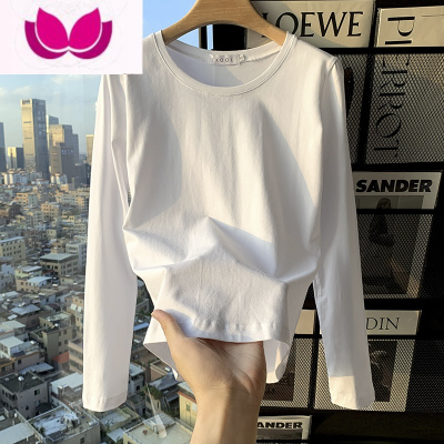 七斓长袖t恤女装加绒德绒新款内搭打底衫女冬显瘦长袖圆领上衣