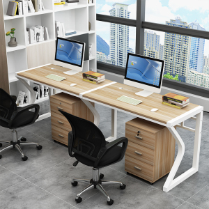 鑫环境 双人并排含柜不含椅办公桌2人位 简约员工卡座办公工位桌职员电脑桌