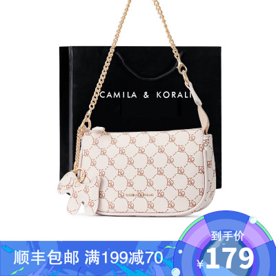 CAMILA&KORALI旗舰店2021新款精品女包包单肩斜挎链条腋下麻将印花夏季时尚小众百搭流行潮