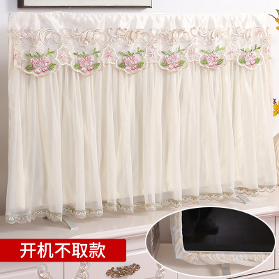 中式液晶电视机套烘焙精灵防尘罩新款50寸55寸65挂式开机不取盖布蕾丝伊梦米-开机不取款48英寸