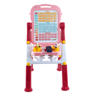 乐童童玩具双面拼音点读画板架USB充电拼音点读+绘画红色标配适用年龄3岁以上包装54*11*34.5cm