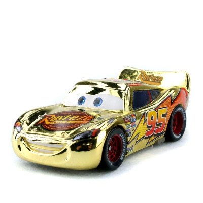 汽车赛车总动员闪电麦昆稀有版本组合套装合金小汽车模型金色电镀麦昆