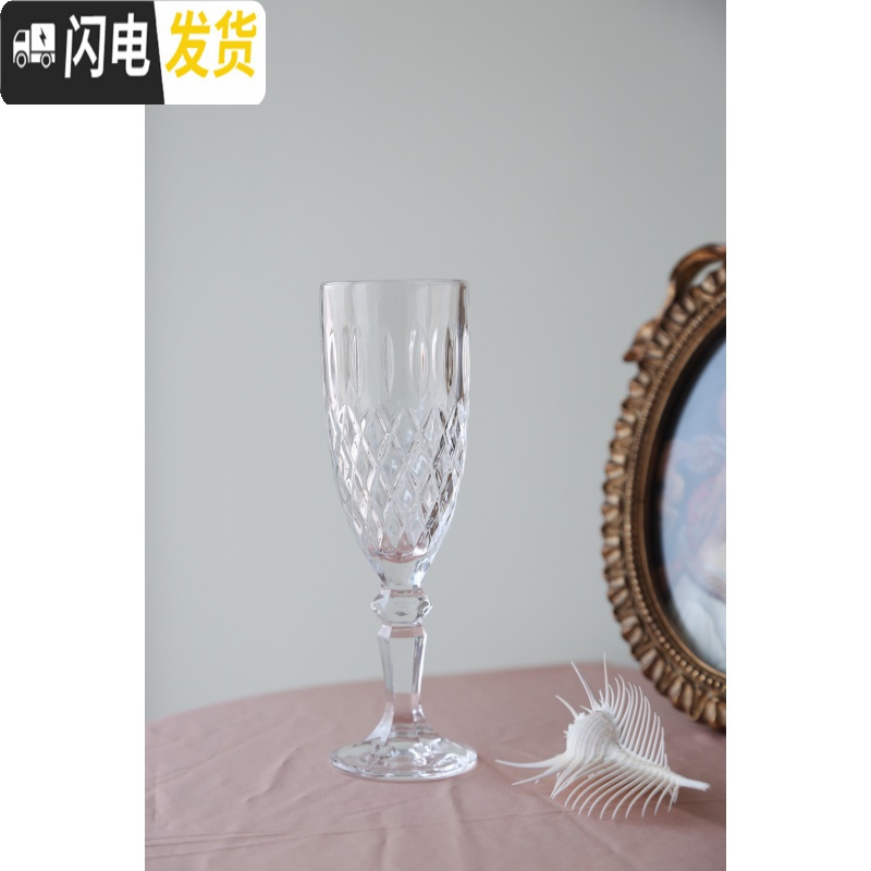 三维工匠ovey油画里的复古玻璃水晶红酒杯香槟杯 新款菱形