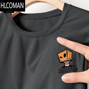 HLCOMAN男士短袖t恤夏季2025新款青少年学生冰丝薄款速干体恤运动半袖潮