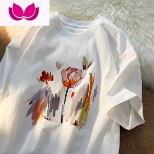 七斓港风学生短袖t恤男潮牌百搭宽松半袖上衣夏季新款美式青少年体恤