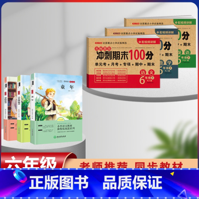 六年级上册快乐读书吧+语数英同步试卷[全套6本] [正版]全套3册 爱的教育小英雄雨来童年书高尔基原著完整版快乐读书吧六