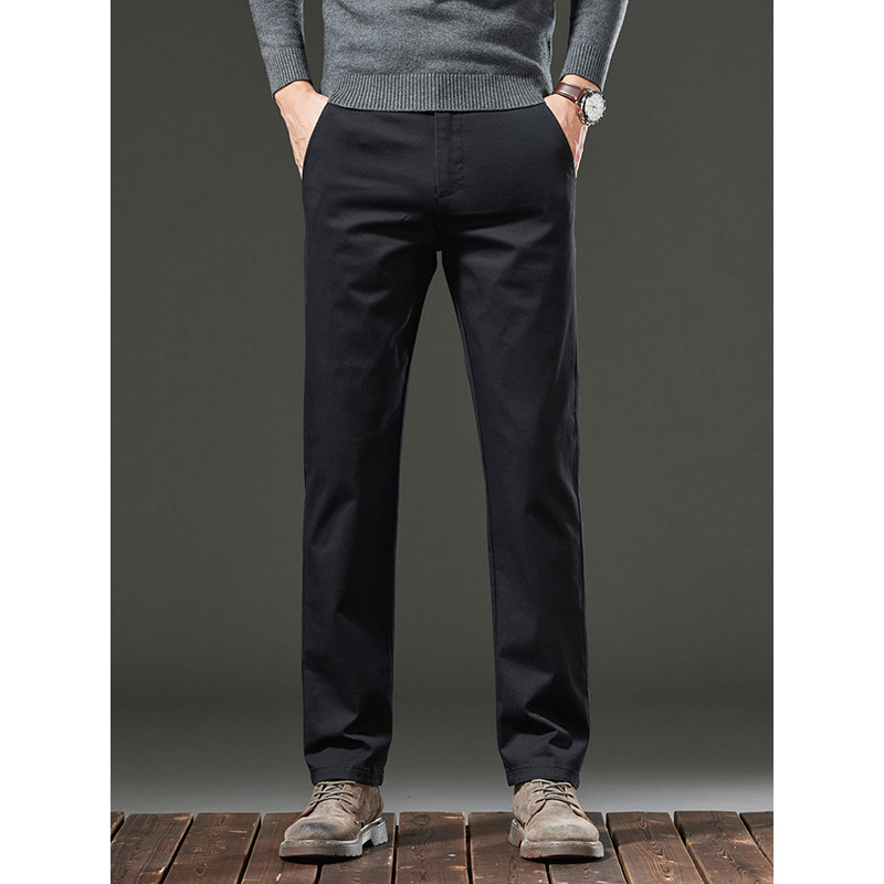 时尚一字后袋男士秋冬裤子新疆阿克苏长绒棉高品质弹力抗皱休闲裤