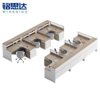 铭思达屏风办公桌门字型六人位含柜椅 套