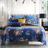 美帮汇四件套60支长绒棉套件全棉缎纹品质被套床上用品叶曲Y