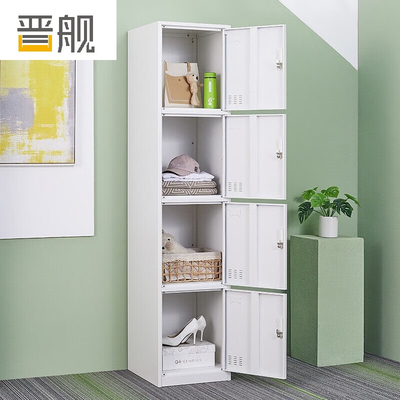 晋舰更衣柜400mm宽铁皮柜储物柜钢制单人窄收纳柜鞋柜员工柜四门更衣柜