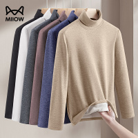 猫人羊毛桑蚕丝高领打底衫男士2026百搭高弹保暖长袖t恤上衣280g